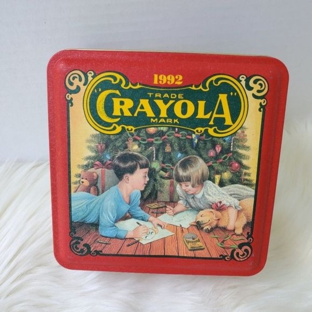 Vintage 1992 Crayola Christmas tin